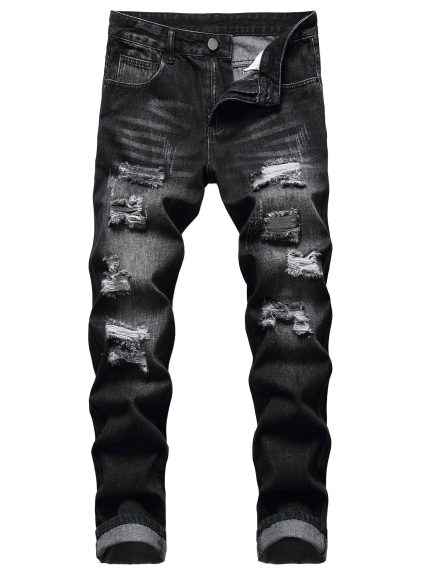 Men's ripped black jeans Black ripped jeans for men